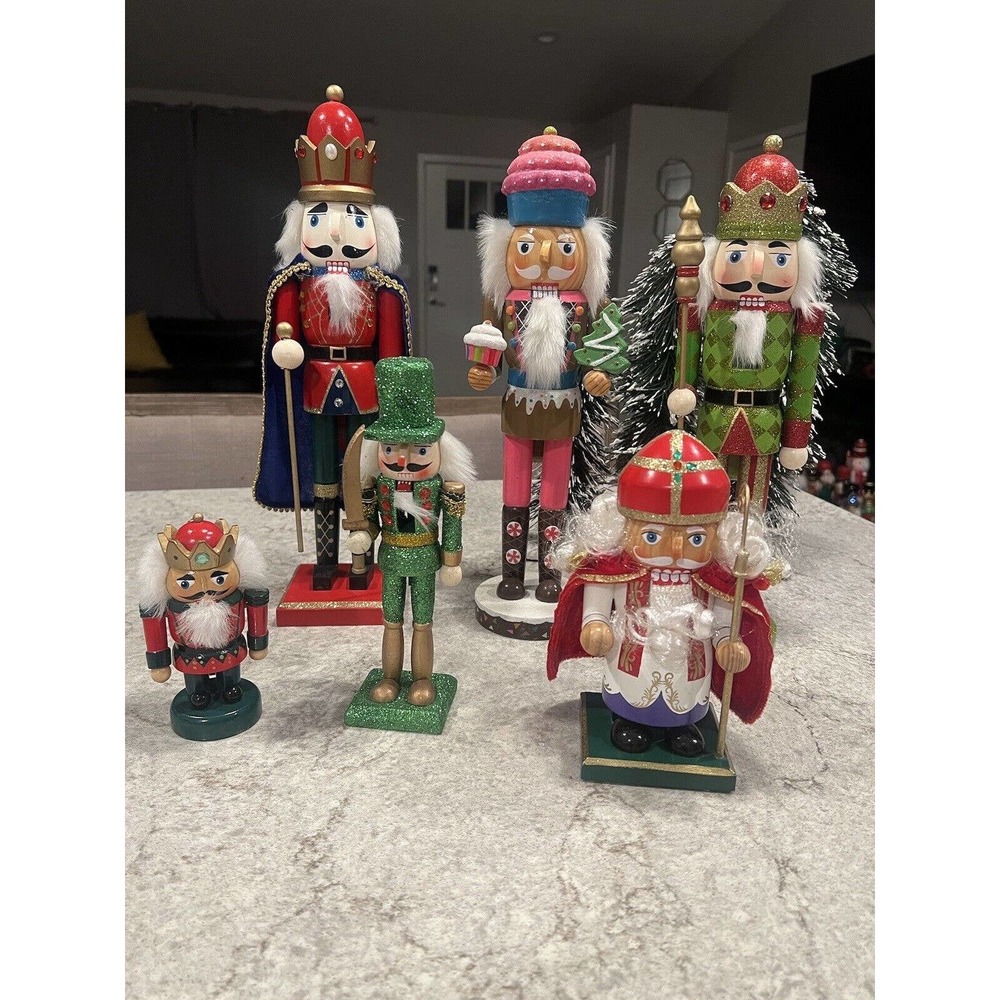 Lot of 5 Glitter Christmas Nutcracker Kings Cupcake Candy 5”- 16” tall